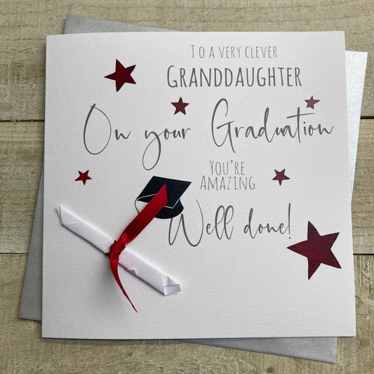 Graduation Clever Granddaughter Scroll Large Card