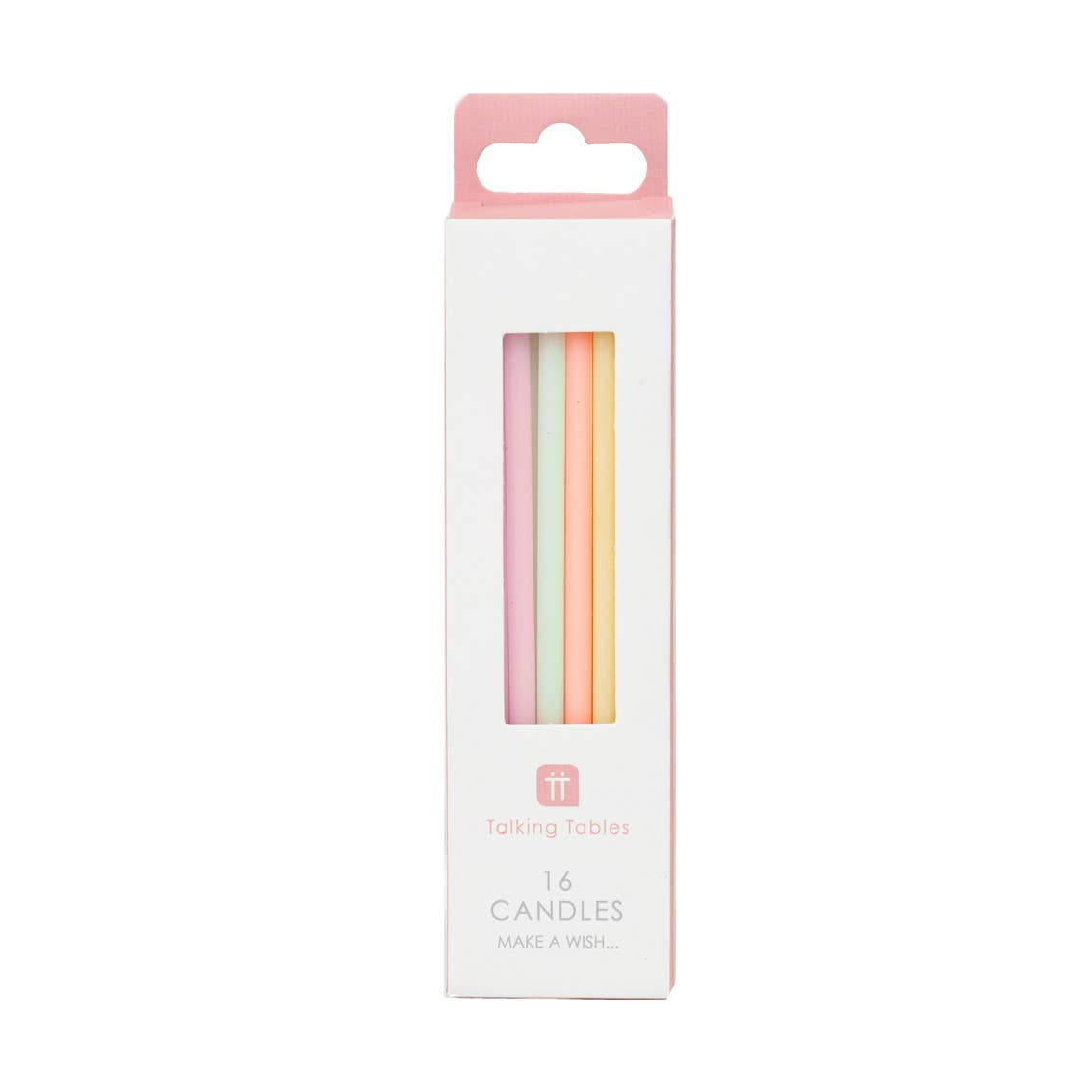 Long Pastel Colour Birthday Candles - 16 Pack