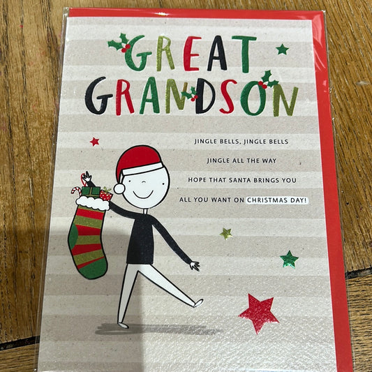 Great Grandson Christmas Card - Paperlink