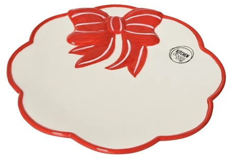 Bow Christmas Dinner Plate, 24.5cm