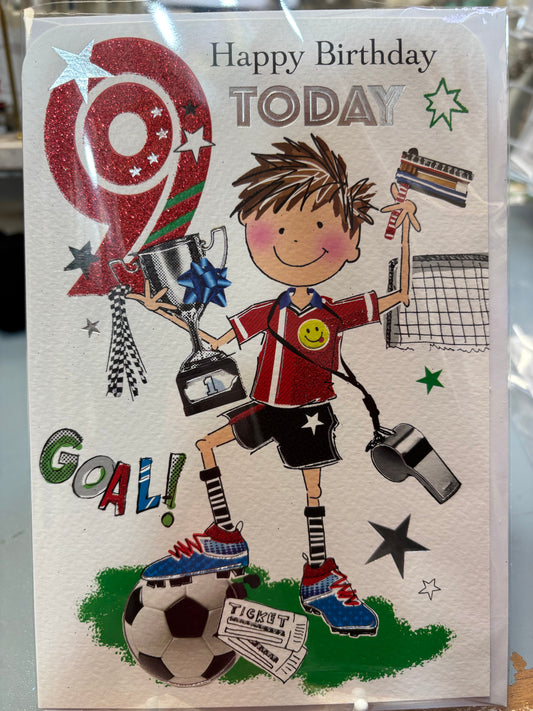 Boy Age 9 Birthday Card - JJ