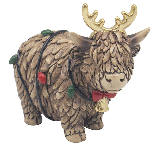 Highland Cow with Antlers
