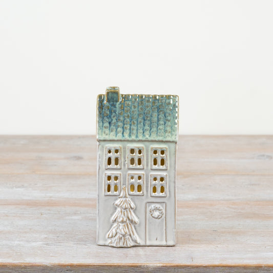 Green LED House Decoration 19.8cm