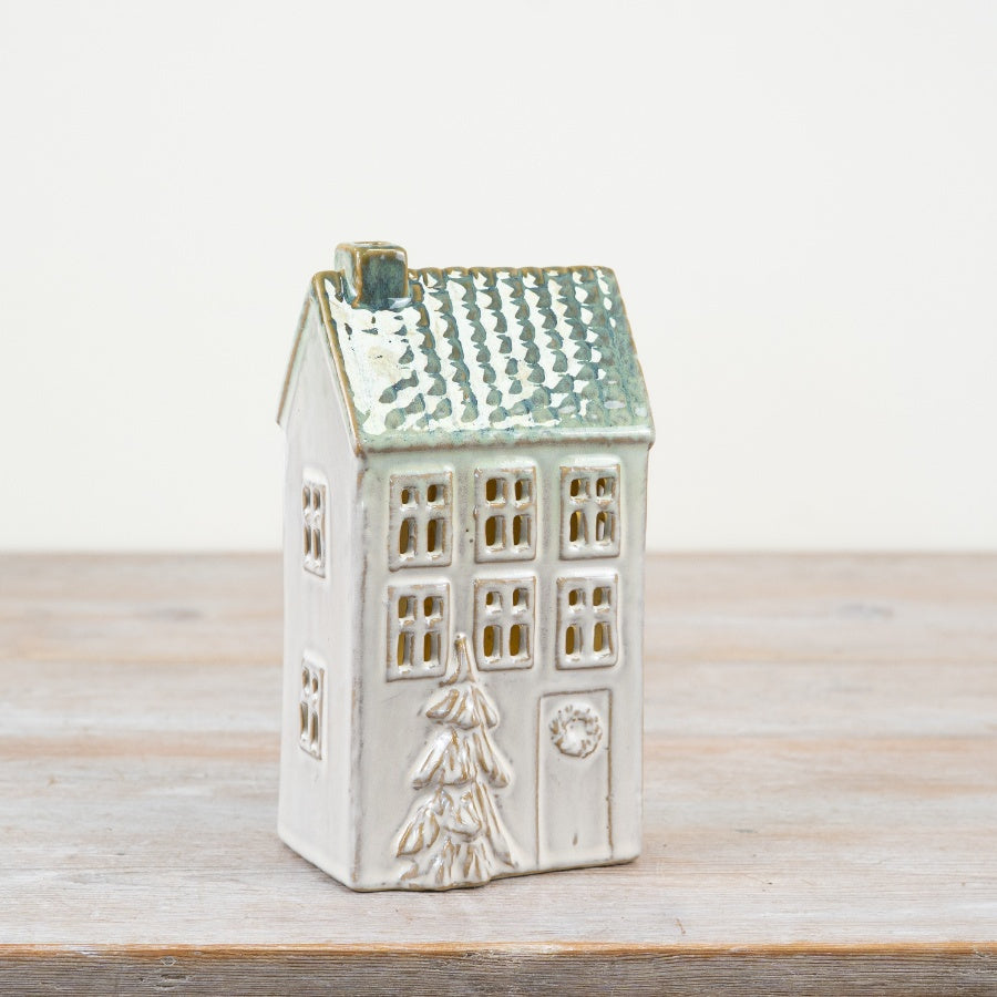 Green LED House Decoration 19.8cm
