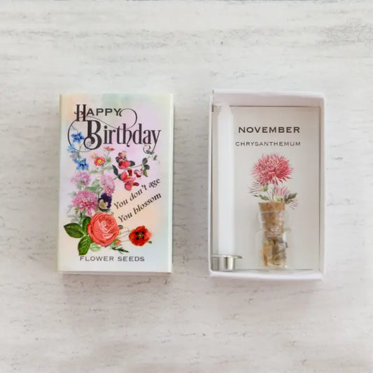 Happy Birthday Birth Seed Month Matchbox Collection - November