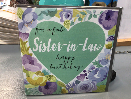 Sister in Law Birthday Card - Pink Pig Cards