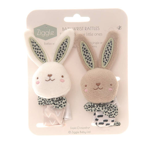 Baby Bunny Wrist Rattles – Sensory Soft Toy Set