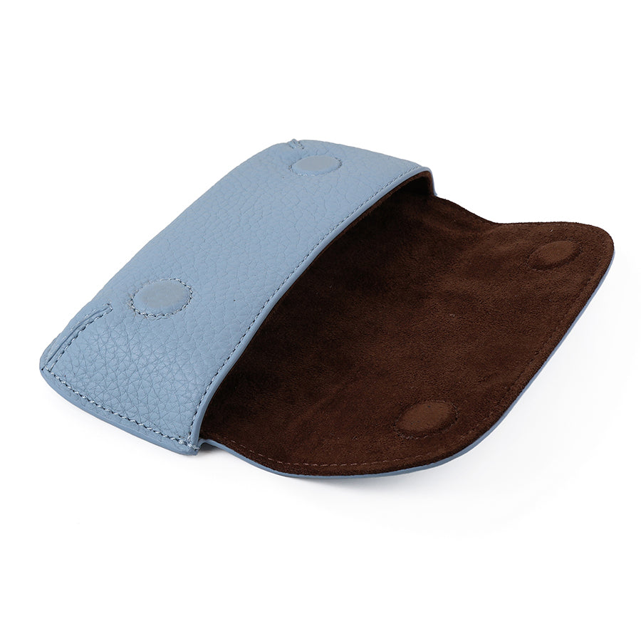 Powder blue vegan leather glasses case