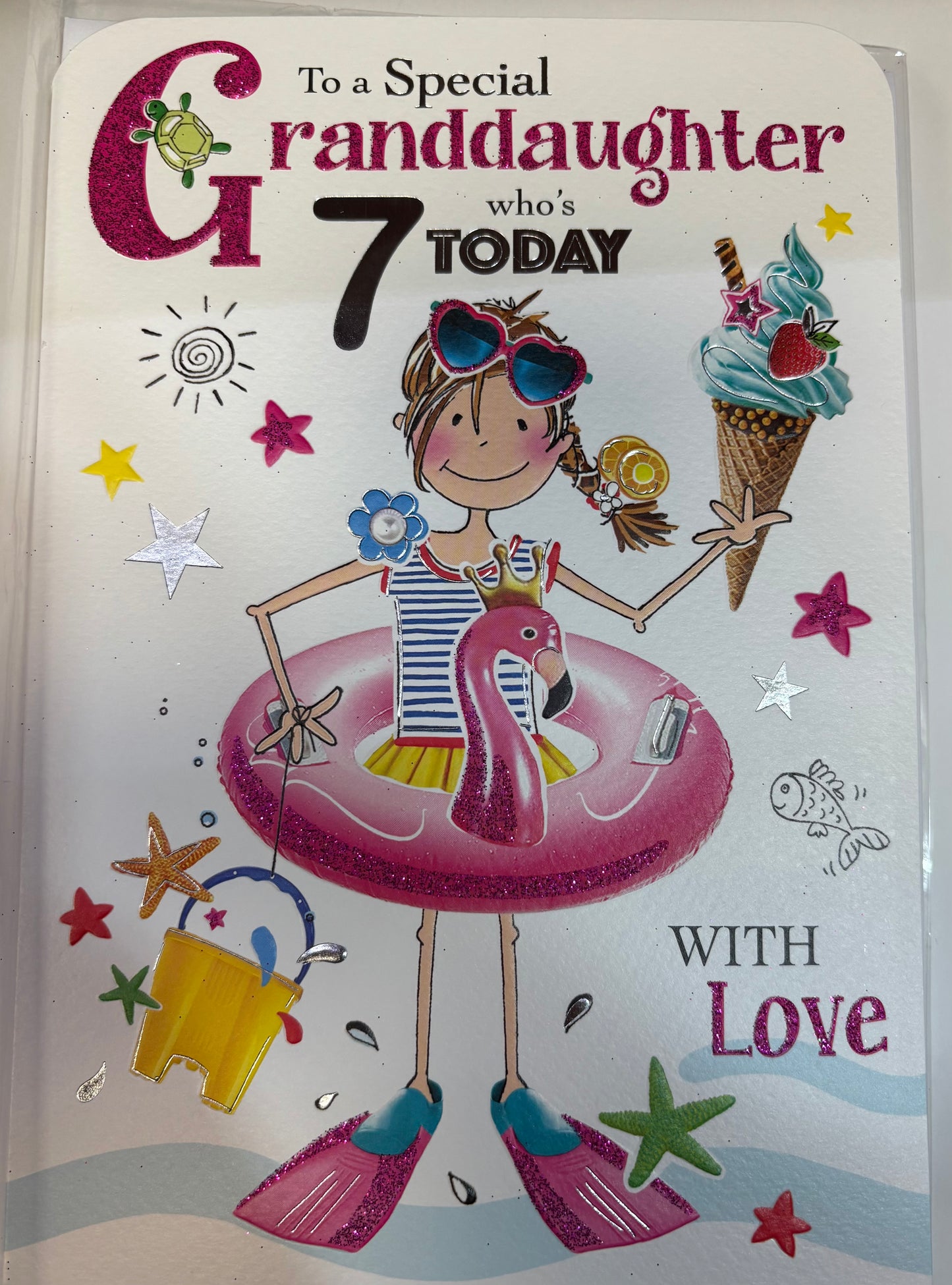 Granddaughter Birthday Card Age 7 - Jonny Javelin