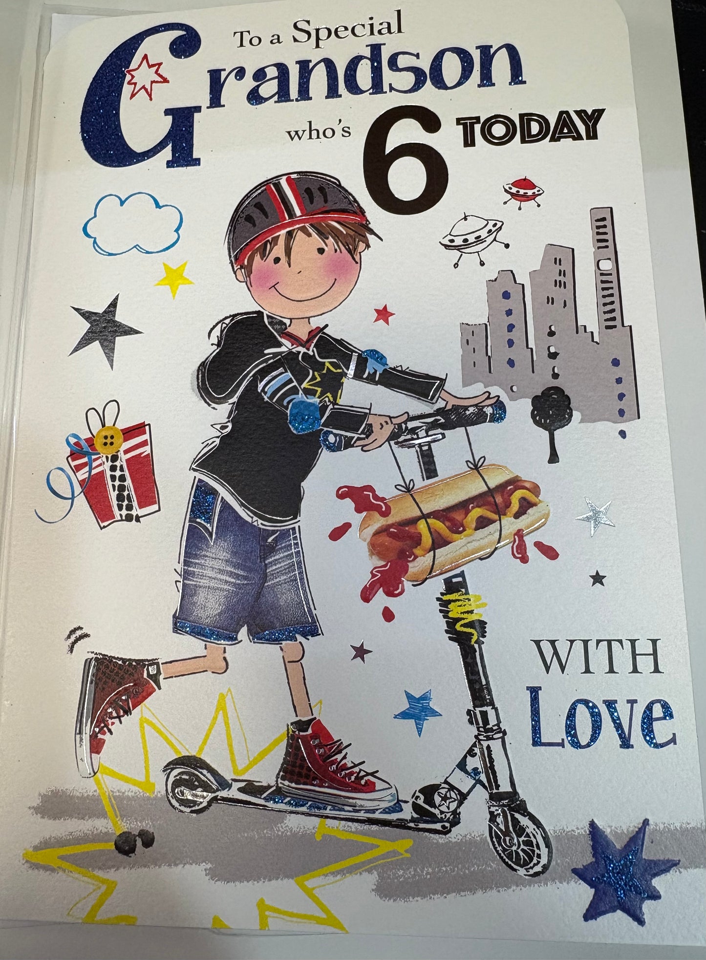 Grandson Birthday Card Age 6 - Jonny Javelin