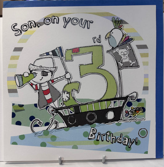 3rd Birthday Card - Son - Tracey Russell - crazy kids