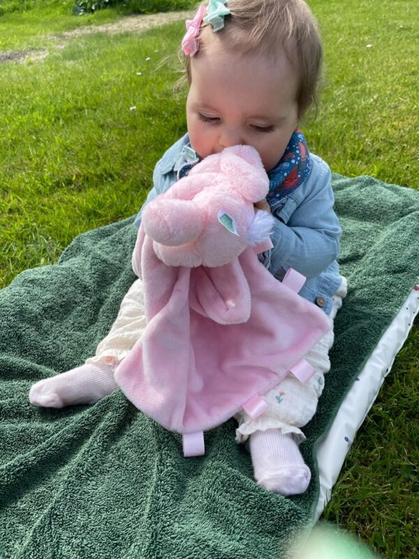 Ziggle Pink Bunny Comforter: Soft & Sustainable Baby Soother