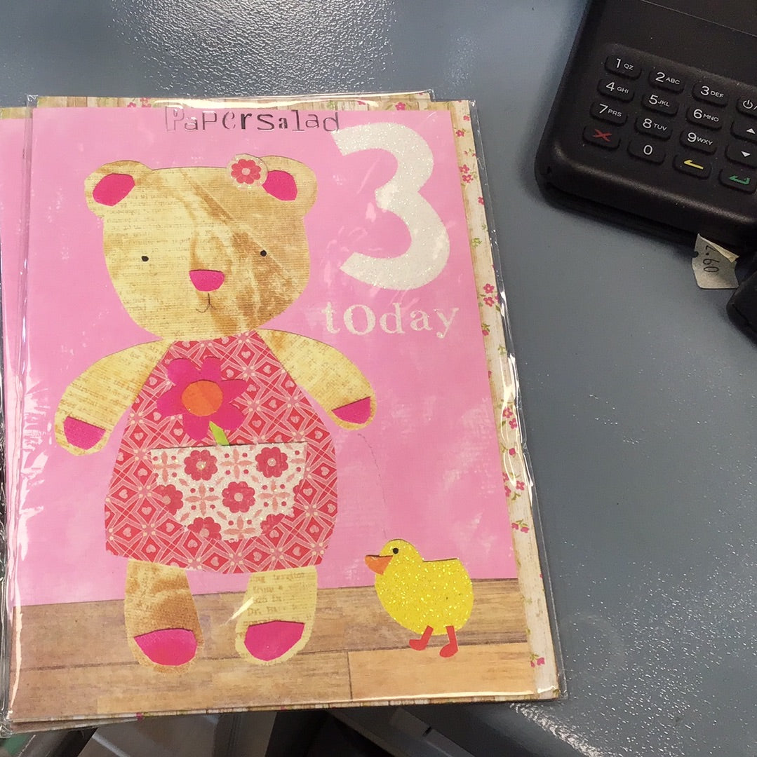3rd Birthday Card - Papersalad