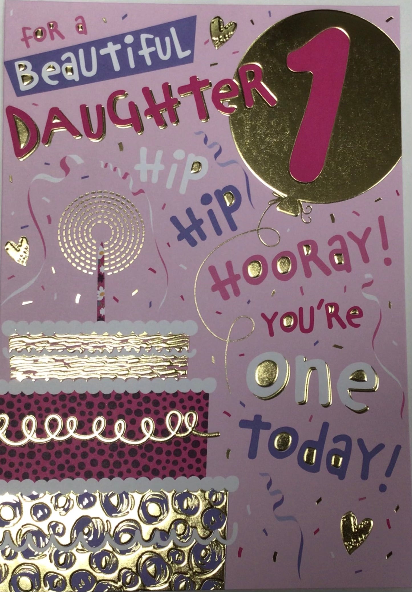 Daughter 1st Birthday Card - Words 'n' Wishes
