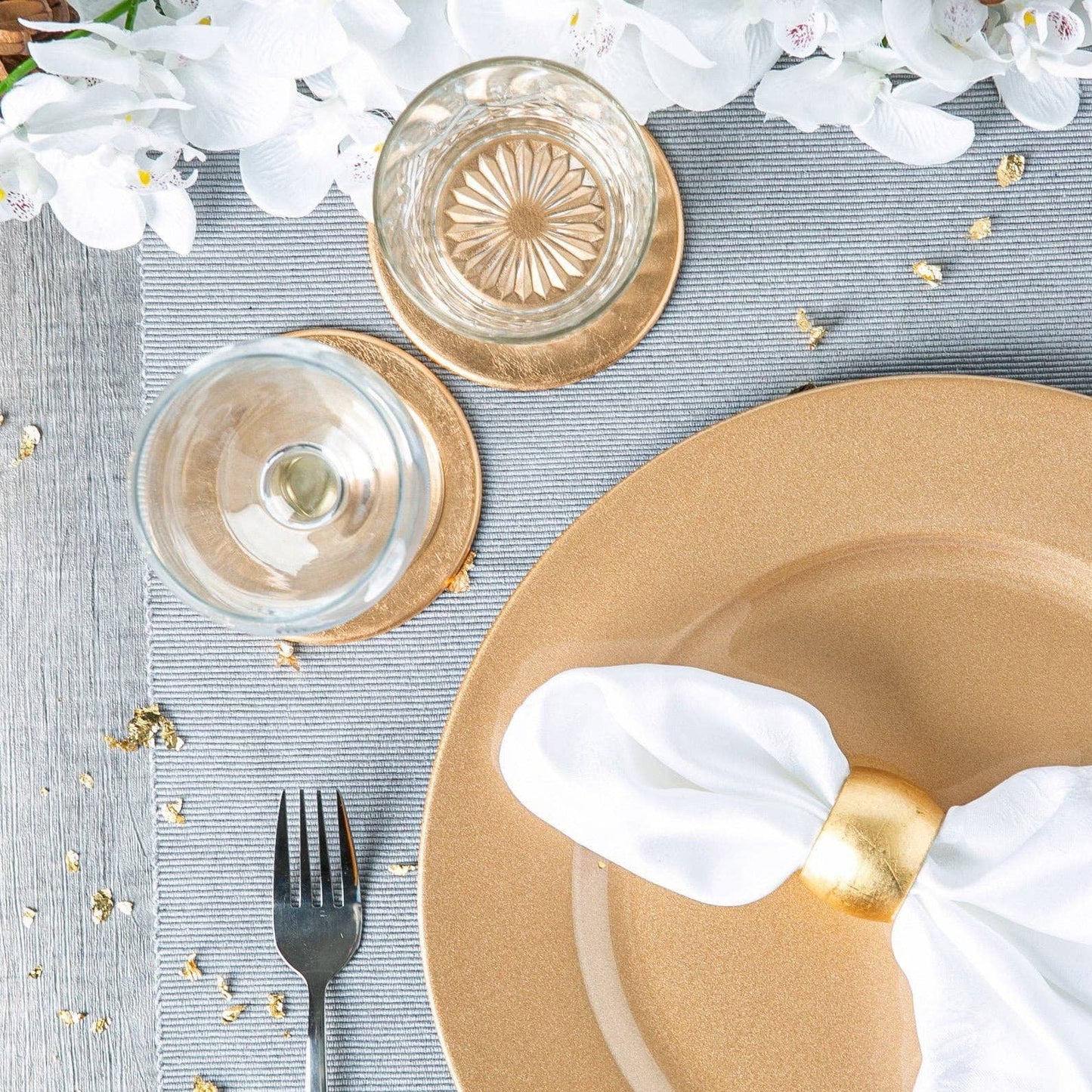 Metallic Melamine Napkin Ring - Silver and Gold