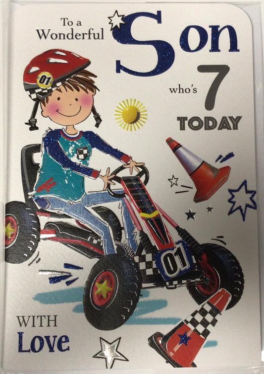 Son Birthday Card Age 7 - Jonny Javelin