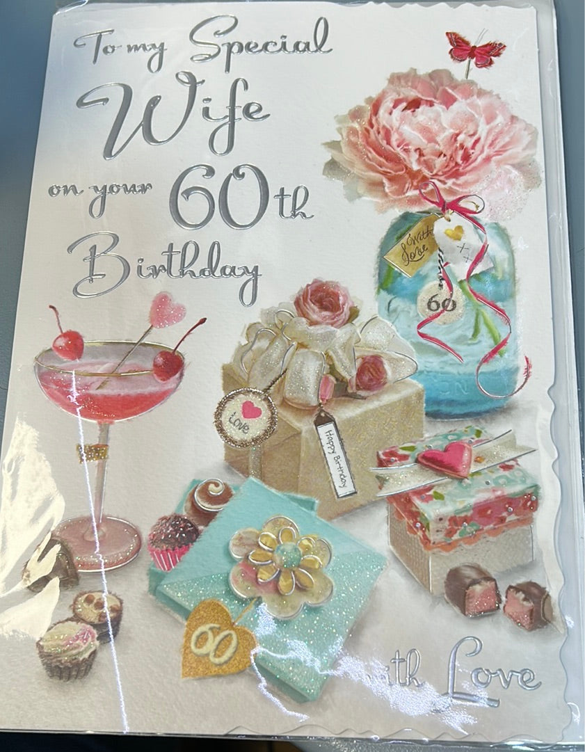 Wife 60 Birthday Card - Javelin