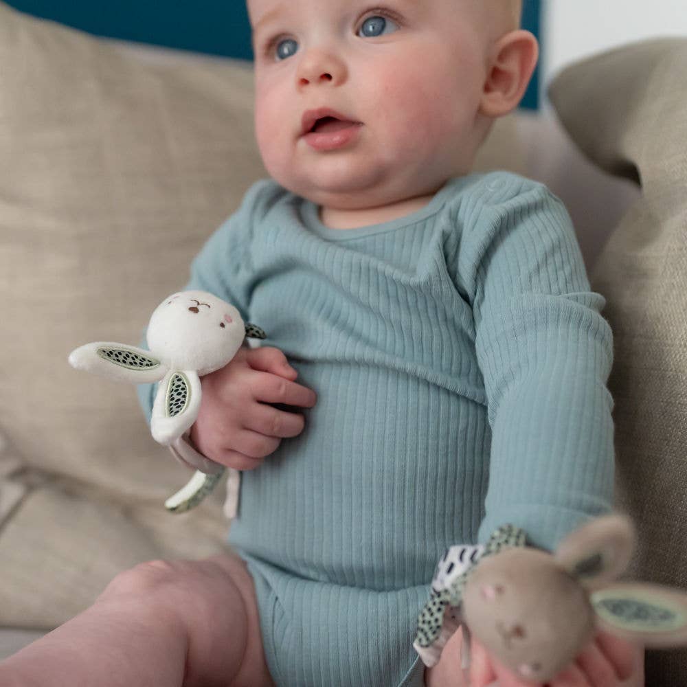 Baby Bunny Wrist Rattles – Sensory Soft Toy Set