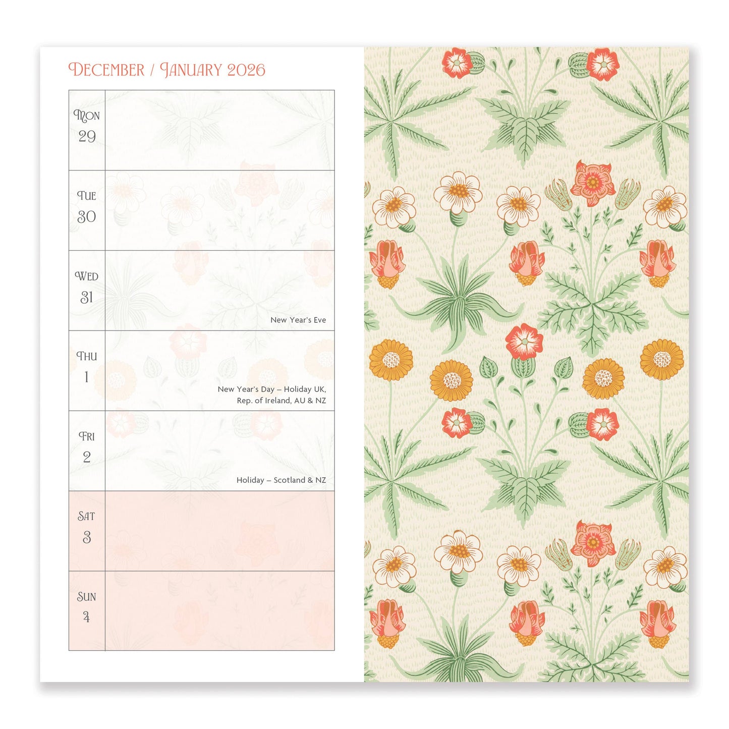 2026 William Morris Slim Diary