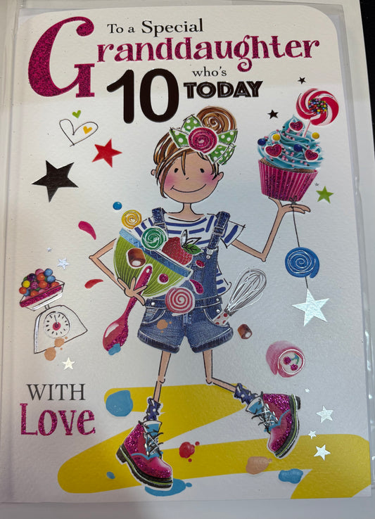 Granddaughter Birthday Card Age 10 - Jonny Javelin