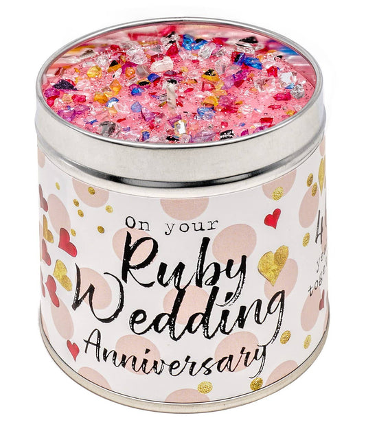 40th Ruby Wedding Anniversary Candle - Best Kept Secrets