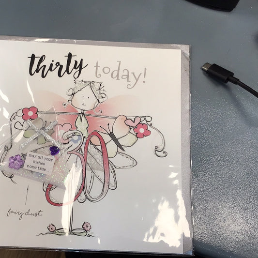 30th Birthday Card - Tracey Russell - fairy sparkle