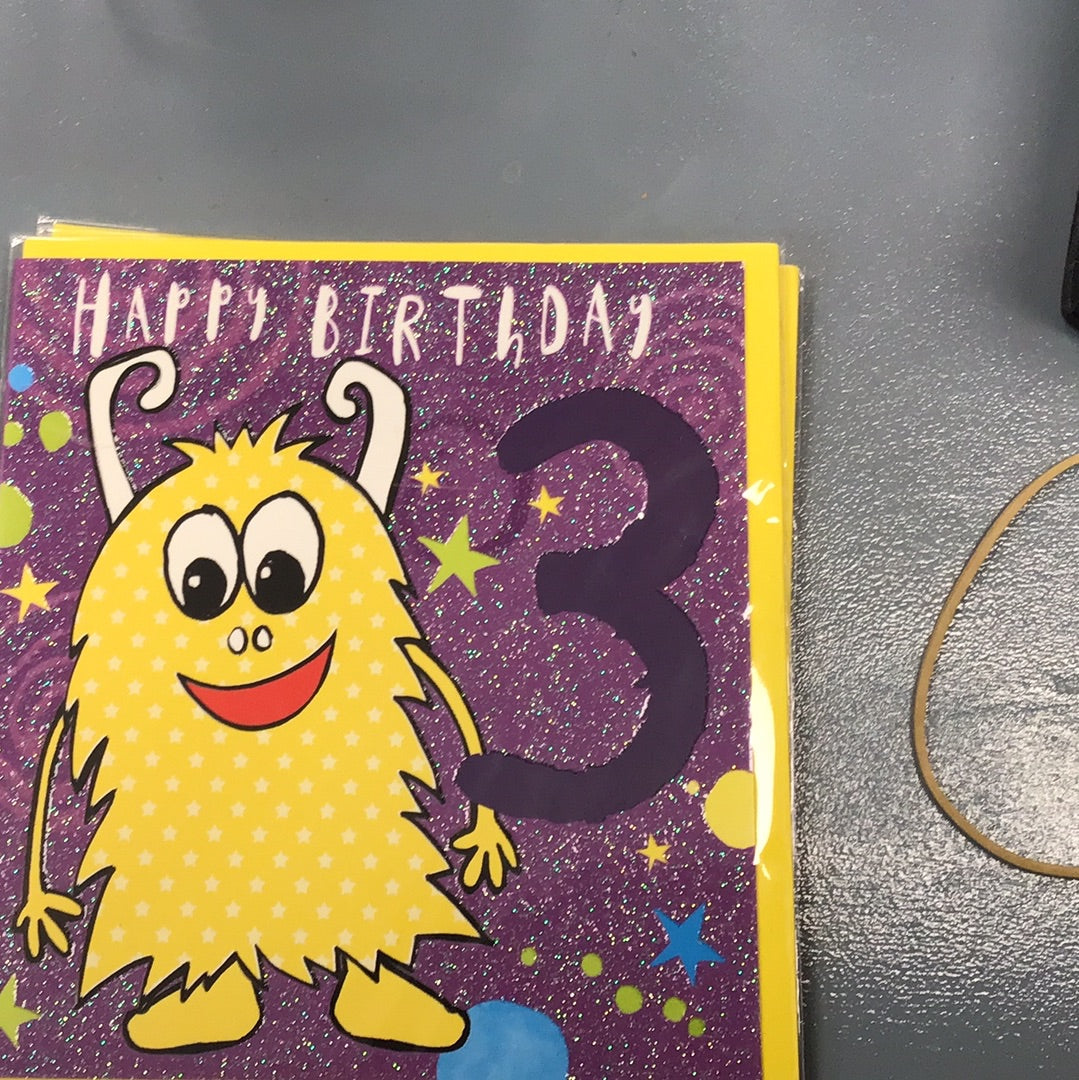 3rd Birthday Card - peel - tres bien