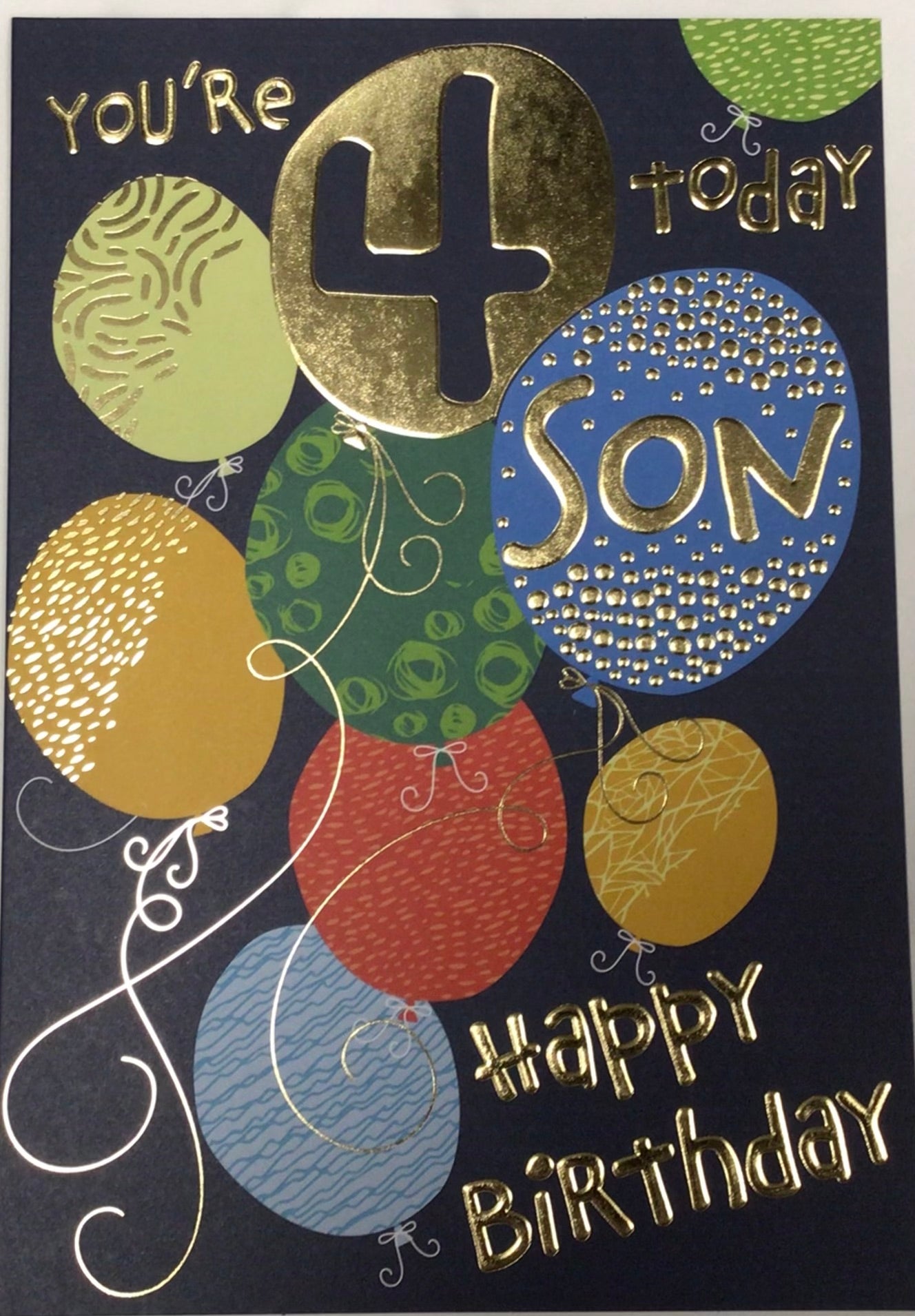 Son 4th Birthday Card - Words 'n' Wishes