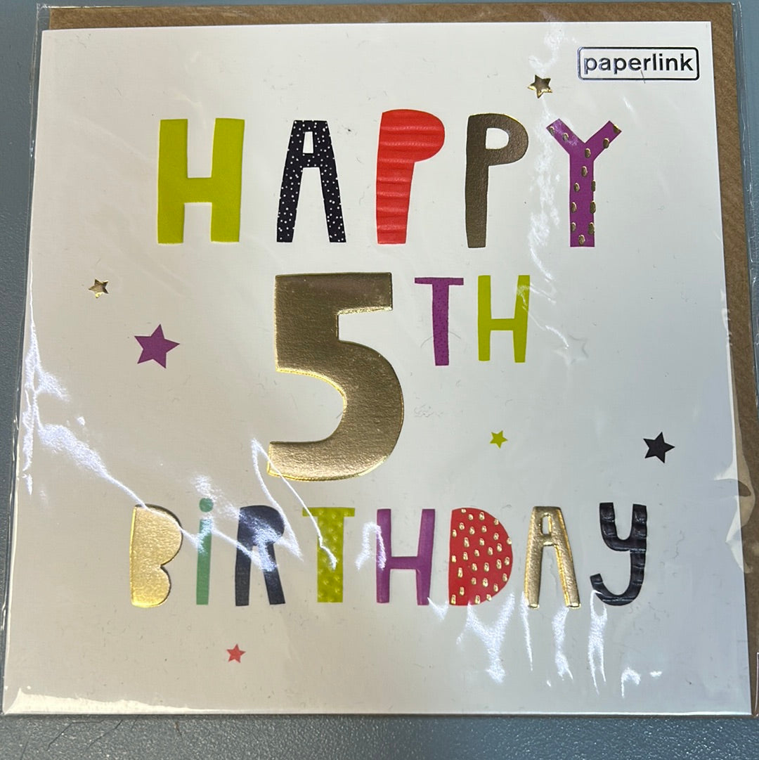 5th Birthday Card - Paperlink
