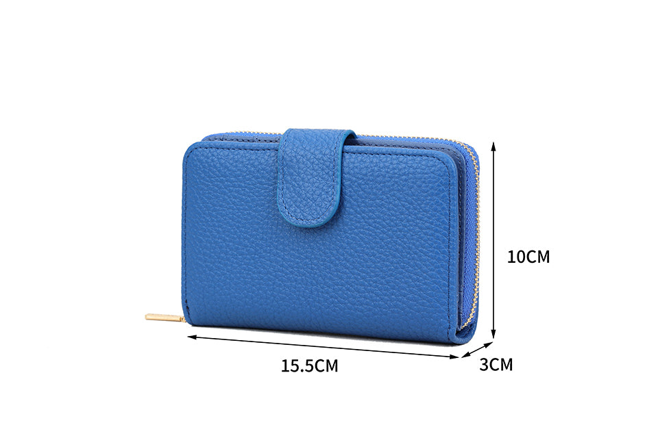 Small Purse with Card Slots, Coin Compartment, and Notes Space - Black