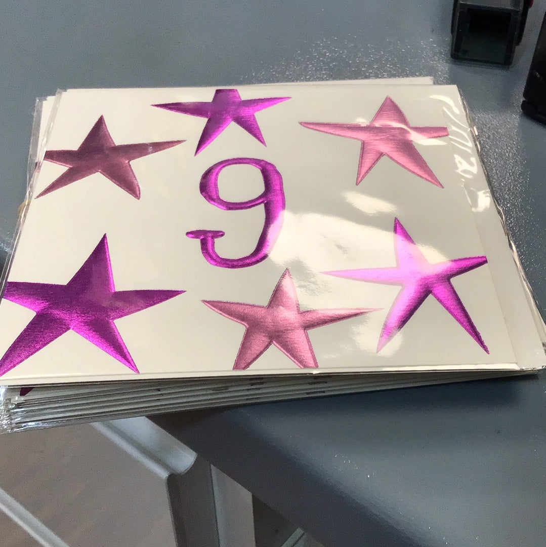 9th birthday card WJB