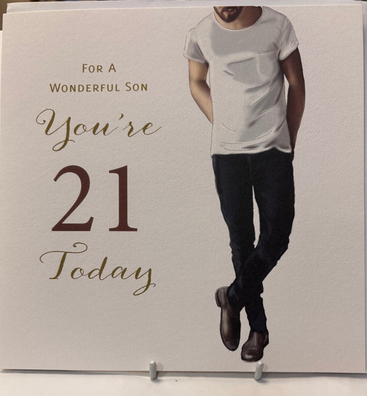 21st Son Birthday Card - A Hand Made