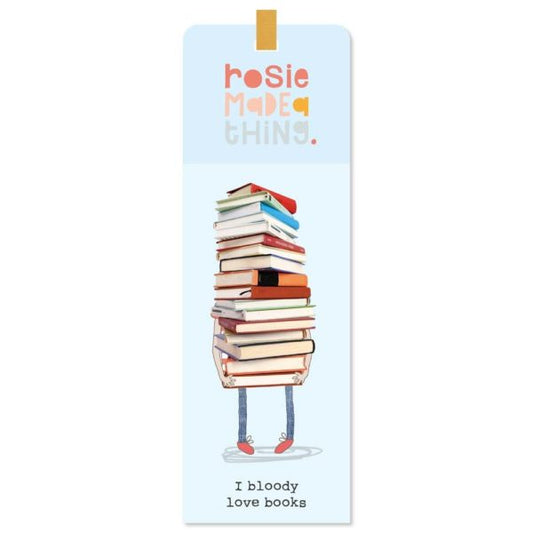 Rosie Made A Thing ‘Love Books’ Bookmark – Humorous Printed Card with Ribbon