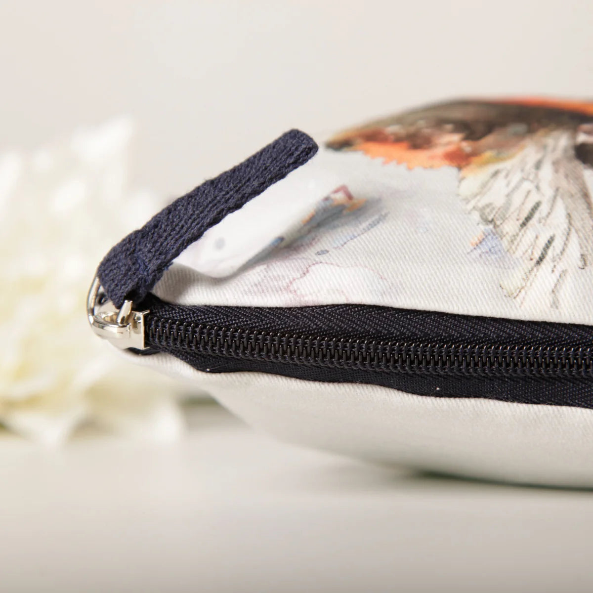 Bee on Heather Cotton Cosmetic Bag