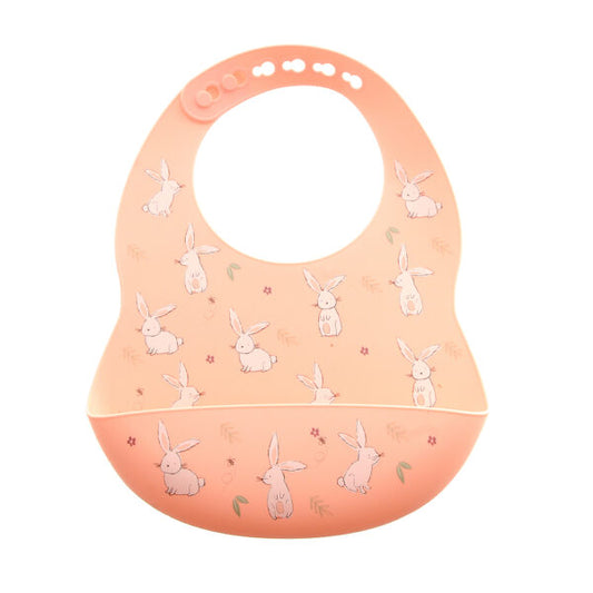 Ziggle Catch It Silicone Bib – Pink Bunnies