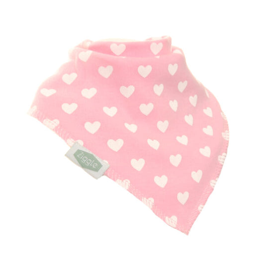 Ziggle Pink Hearts Dribble Bib