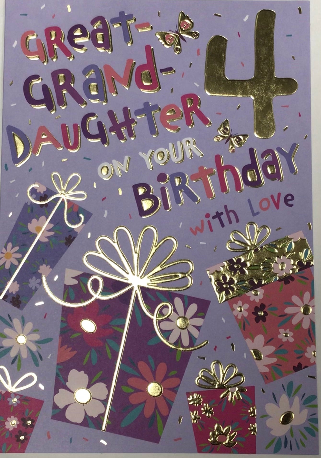 Granddaughter 4th Birthday Card - Words 'n' Wishes