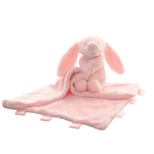 Ziggle Pink Bunny Comforter: Soft & Sustainable Baby Soother