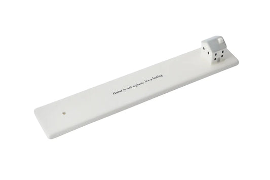 White Ceramic House Incense Stick Holder