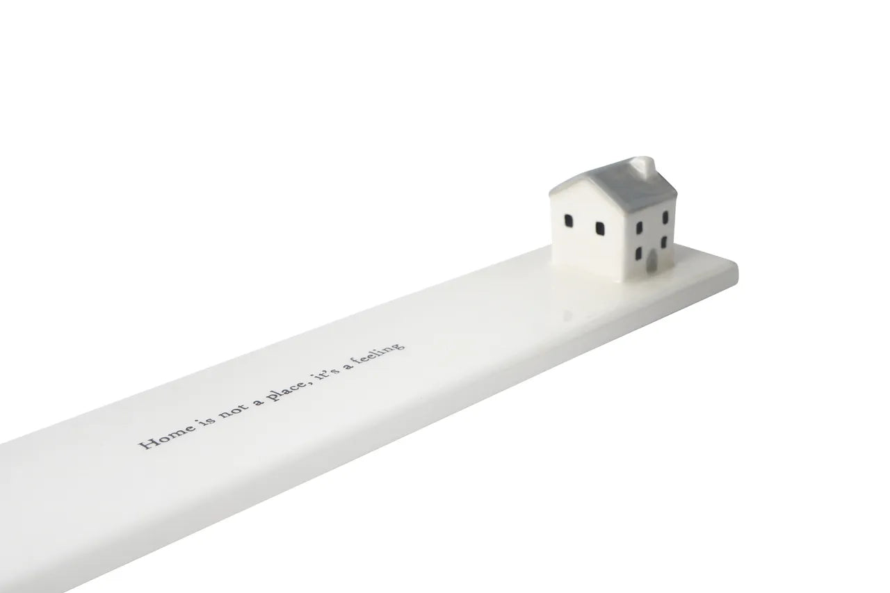 White Ceramic House Incense Stick Holder
