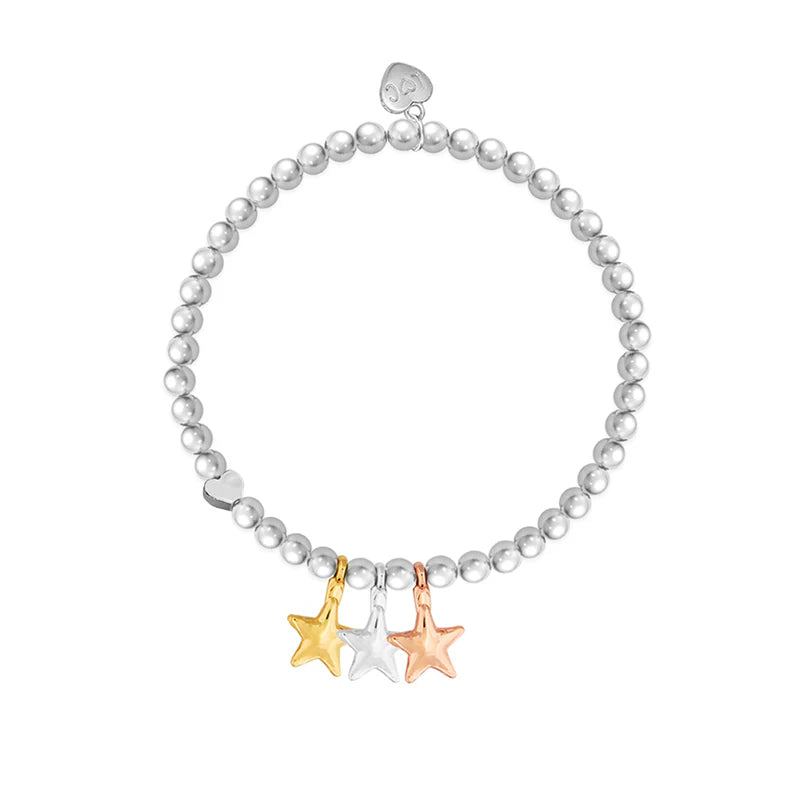 'Congratulations' Silver Star Beaded Bracelet - Life Charms Jewellery