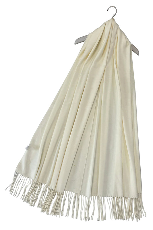 Cream Luxury Cashmere Mix Scarf