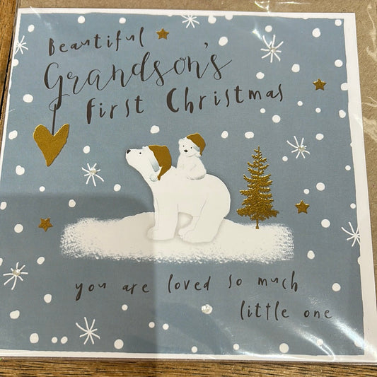 Grandson 1st Christmas Card - H&G