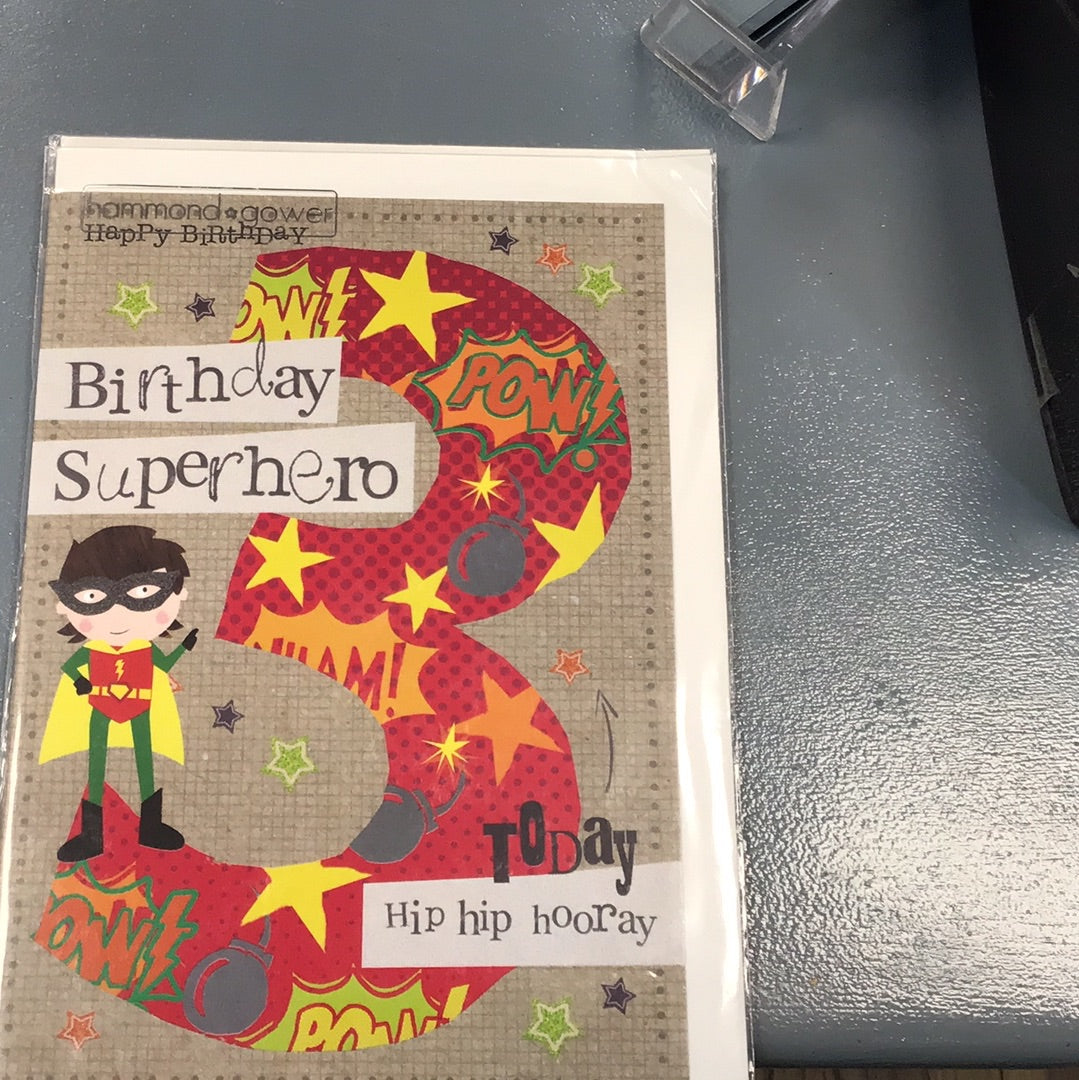 3rd Birthday Card - HG - superhero’s