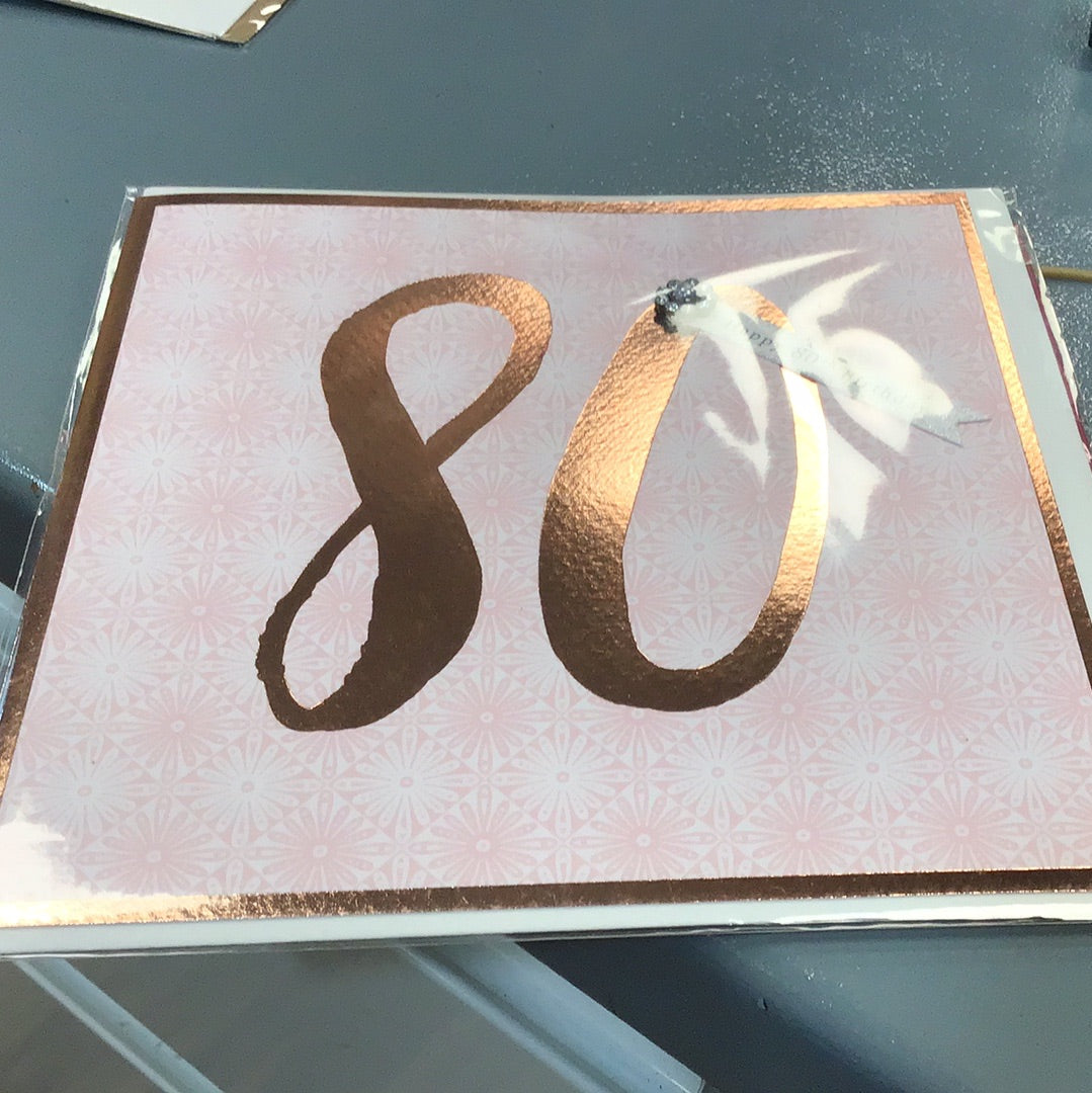 80 th birthday card Rachel Ellen