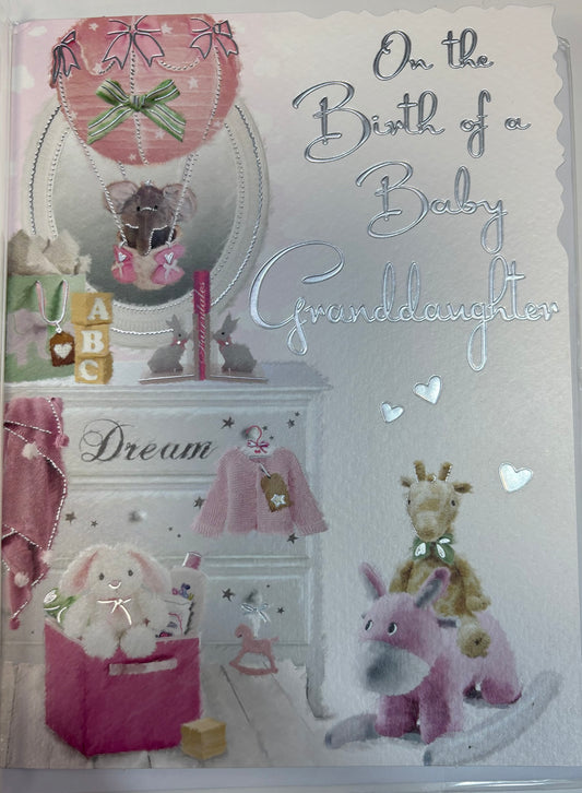 New Baby Granddaughter Card - Jonny Javelin