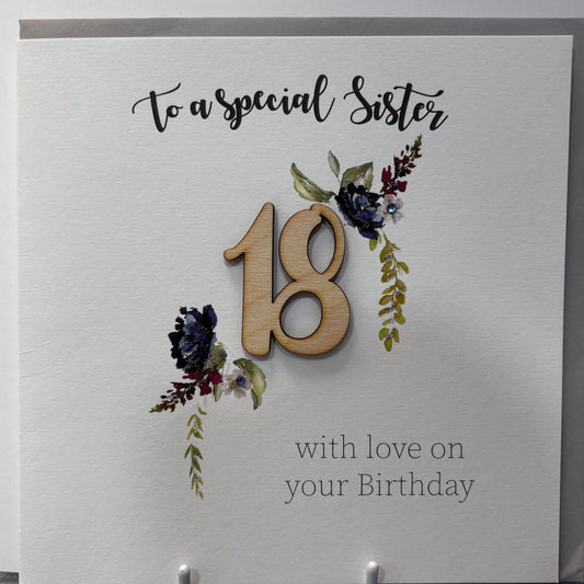 18 Sister birthday card - Tracey Russell