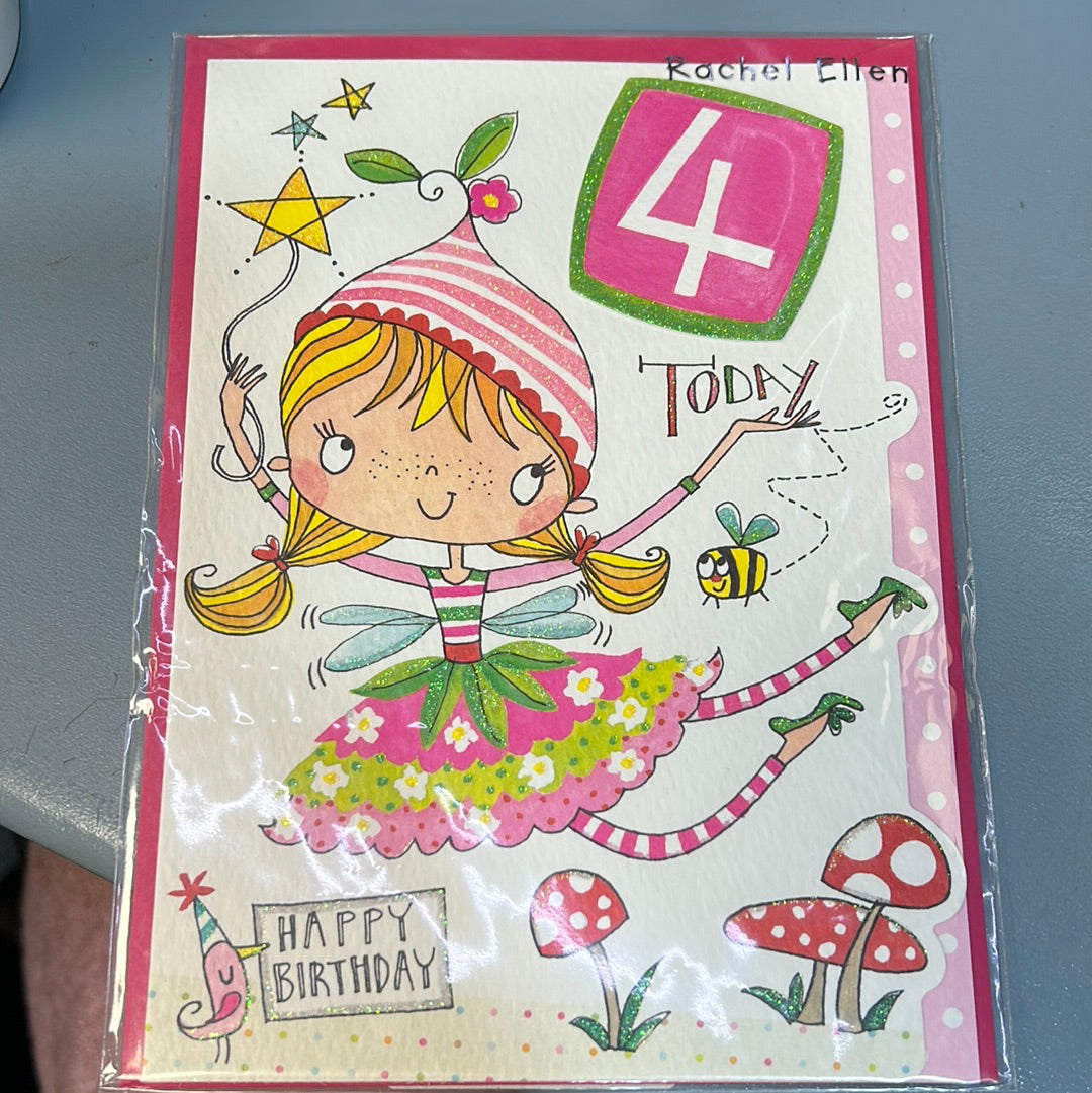 4th Birthday Card - Rachel Ellen