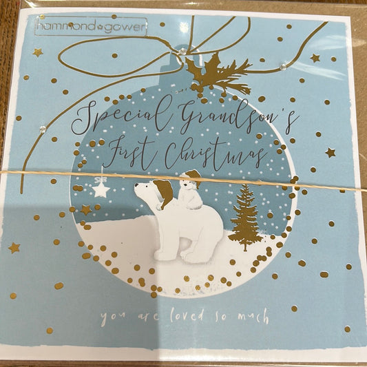 Grandson 1st Christmas Card - H&G