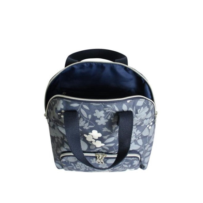 Earth Squared Oil Cloth Backpack - Blue Flower